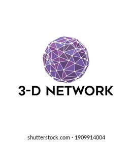 network globe 3d logo design
