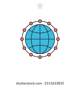Network Globe icon symbol vector illustration isolated on white background