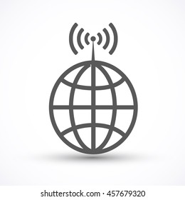 Network globe icon vector isolated on white background for your design, website, logo, application, UI