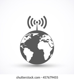 Network globe icon vector isolated on white background for your design, website, logo, application, UI