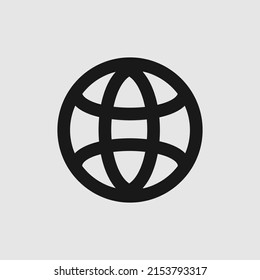 network globe internet symbol line black
