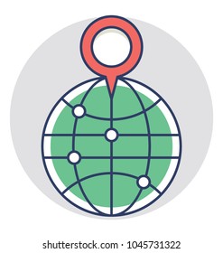 A network globe with placeholder concept of global locationing
