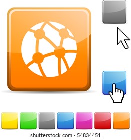 Network glossy vibrant web icon.
