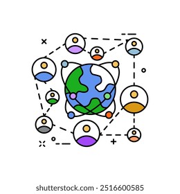 Ícone de glifo de rede, ilustração de vetor