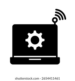 Glifo de red, mini icono de ilustración. uso para concepto moderno, impresión, interfaz de usuario, kit de UX, Web y desarrollo de App. Vector relacionado con el trabajo a distancia, trabajo desde casa.