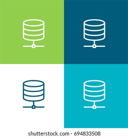 Network green and blue material color minimal icon or logo design