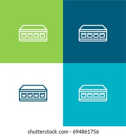Network green and blue material color minimal icon or logo design