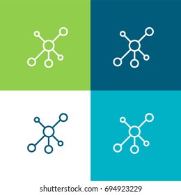 Network green and blue material color minimal icon or logo design
