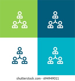 Network green and blue material color minimal icon or logo design