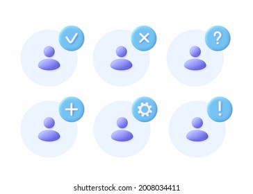 Network group icon set. Social community, business team, people communication icon. 3d vector illustration.