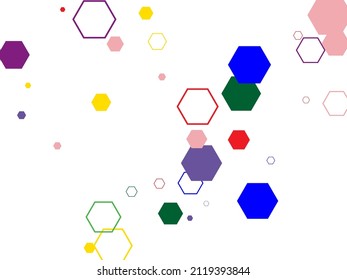 Network hexagonal color technology communication background. Geometric Colorful Hexagonal Shapes Background.