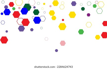 Network hexagonal color technology communication background. Colorful hexagon background.