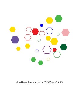 Network hexagonal color technology communication background. Vector illustration.