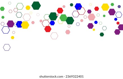 Network hexagonal color technology communication background.  Blur background with colorful hexagons. 