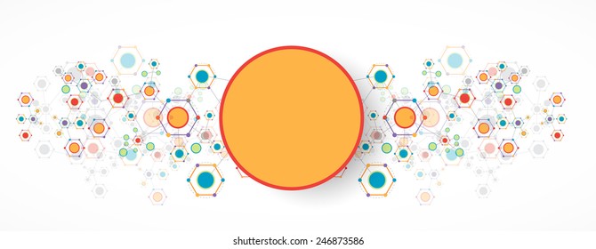 Network hexagonal color technology communication background