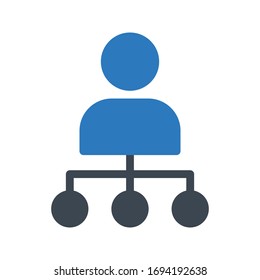 network hierarchy vector glyph color icon 