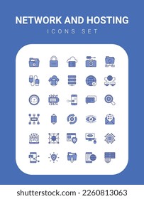 network and hosting icons collection, vector illustration