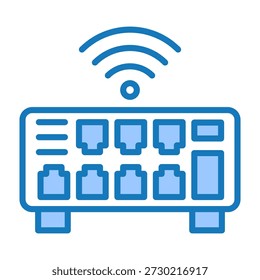 Network Hub Icon Blue Dualtone Design Vector Illustration