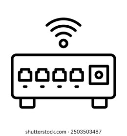 Network Hub icon line vector illustration