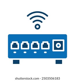 Network Hub icon line vector illustration