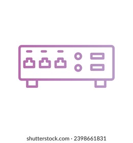 network hub icon with white background vector stock illustration