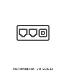 Network Hub Port line icon. linear style sign for mobile concept and web design. Local area network LAN outline vector icon. Symbol, logo illustration. Vector graphics