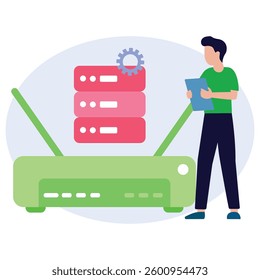 network hub Vector Illustration Which can easily modify or edit

