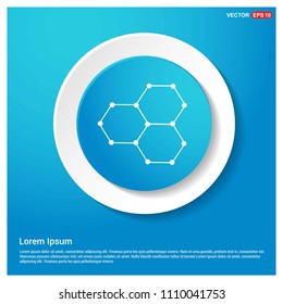 Network icon Abstract Blue Web Sticker Button - Free vector icon