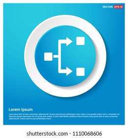 Network icon Abstract Blue Web Sticker Button - Free vector icon