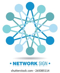 Network icon, abstract communication concept on white background
