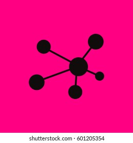 network icon. Black icon on pink background