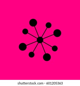 network icon. Black icon on pink background