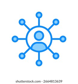 Netzwerksymbol, blaue Farbe, Vektorgrafik