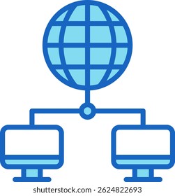 Netzwerksymbol, blaue Vektorgrafik