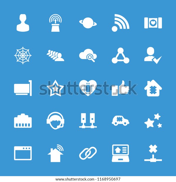 Network icon. collection of 25\
network filled icons such as group, operator, server, browser\
window, phone cable. editable network icons for web and\
mobile.
