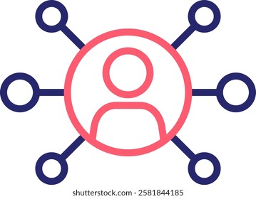 Network Icon Color Vector Illustration