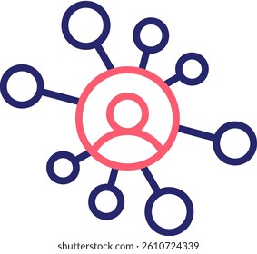 Network Icon Color Vector Illustration