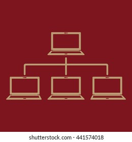 The network icon. Connection and internet, database symbol. Flat Vector illustration