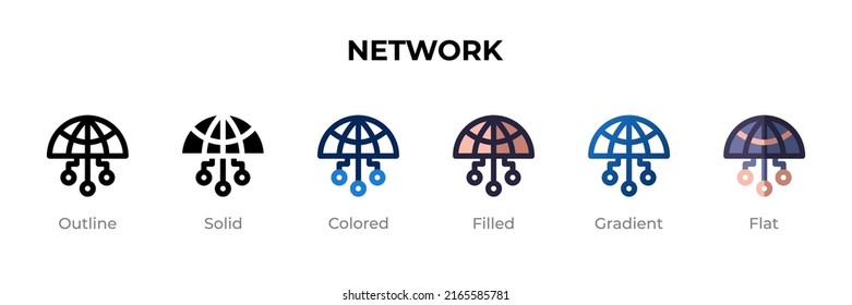 Network icon in different style. Network vector icons designed in outline, solid, colored, filled, gradient, and flat style. Symbol, logo illustration. Vector illustration