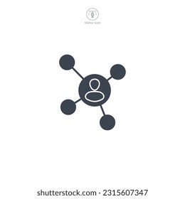 Network icon. A dynamic and interconnected vector illustration of a network, symbolizing connections, communication, and digital infrastructure.