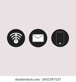 icono de red, icono de correo electrónico, icono de teléfono, vector descargar