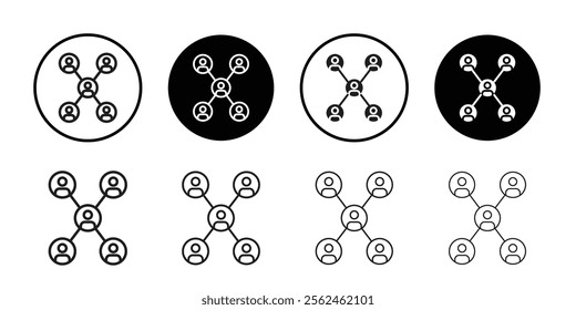 Network icon Flat art in black and white isolated