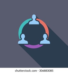 Network icon. Flat vector related icon with long shadow for web and mobile applications. It can be used as - logo, pictogram, icon, infographic element. Vector Illustration.