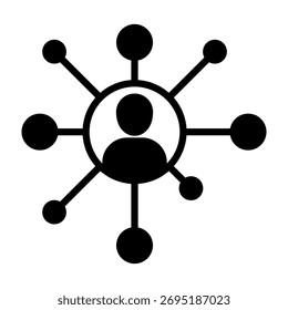Ilustración vectorial de diseño de glifo de icono de red