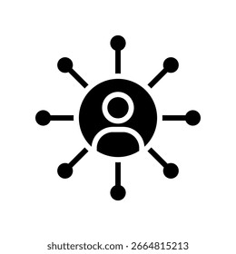 Ilustración vectorial de glifo de icono de red