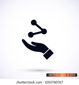 Network icon in the hand