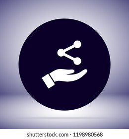 Network icon in the hand