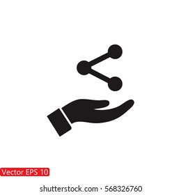 Network icon in the hand