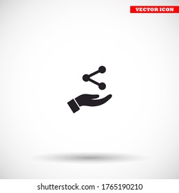 Network icon in the hand , lorem ipsum Flat design