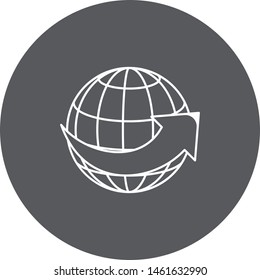 network icon inrernet symbol globe isolated gray background